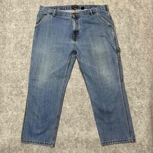 Wolverine Men's Boulder Straight Leg Cargo Work Jeans Size 40/30 Blue Wash Denim